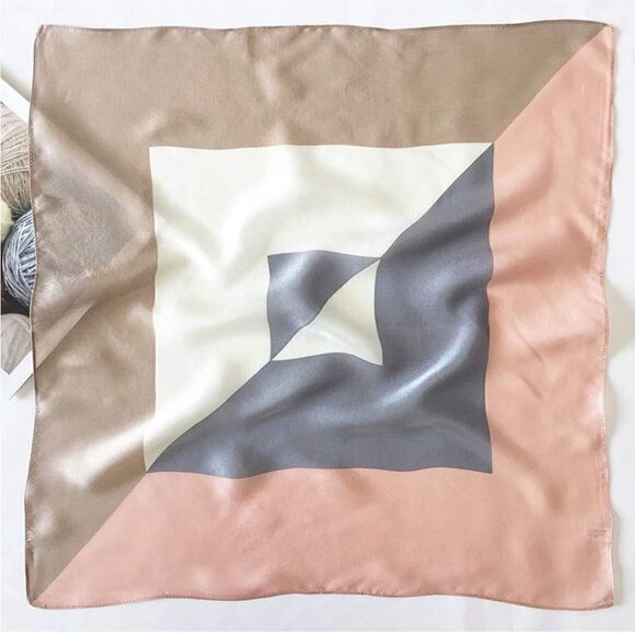 Pastel Color Block Silky Scarf - Picture 2 of 5